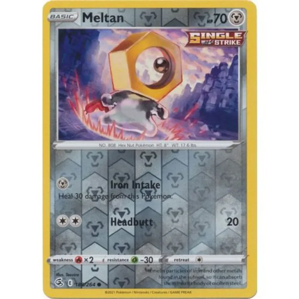 Sword and Shield Fusion Strike Reverse Holo 188 Meltan